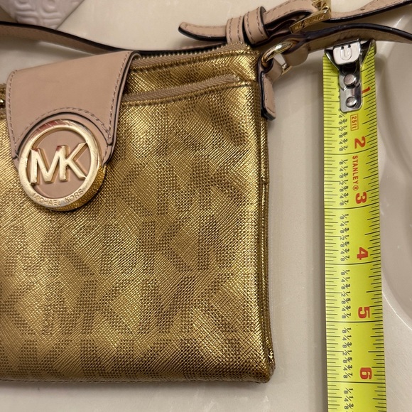 Michael Kors Gold and Tan Crossbody Bag - Picture 9 of 9